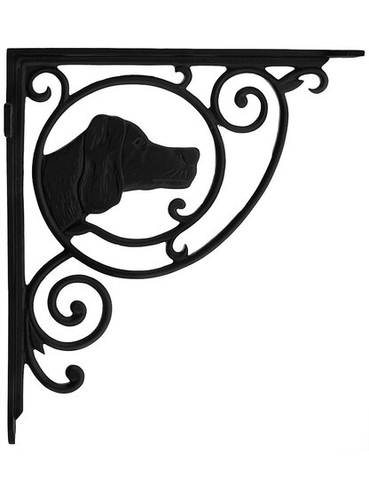 Dogs Head Cast Iron Shelf Bracket In Matte Black
